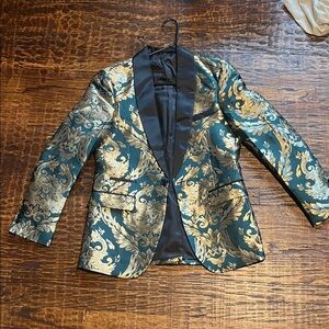 Elegant Gold and Green Men's Blazer